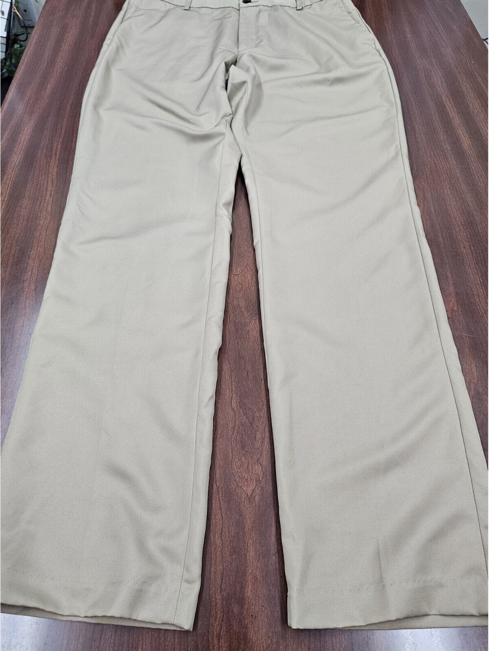 Amazon Essentials Dress Pants Mens 36x34 Tan Flat Front Classic Fit Work Office